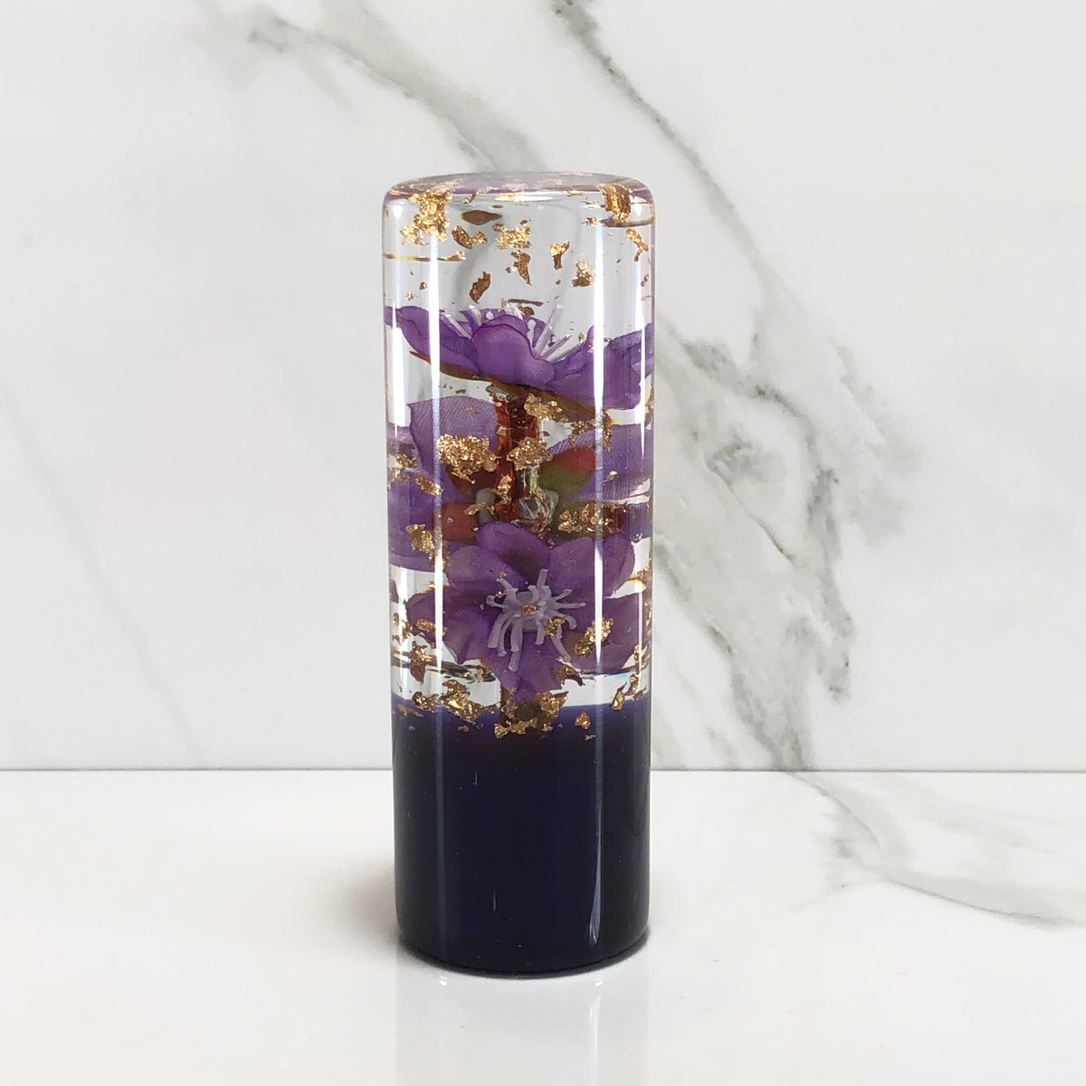 115mm Purple Blossom Resin Shift Knob — 4.5 in, 12mm x 1.25