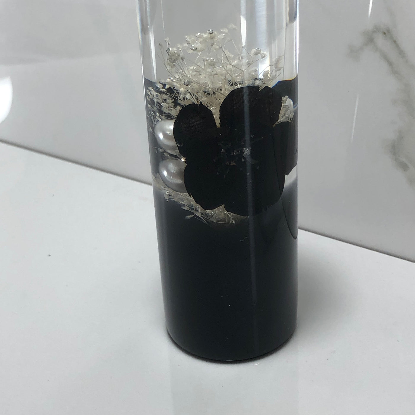 115mm Black Stardust Blossom Resin Shift Knob — 4.5 in, 12mm x 1.25