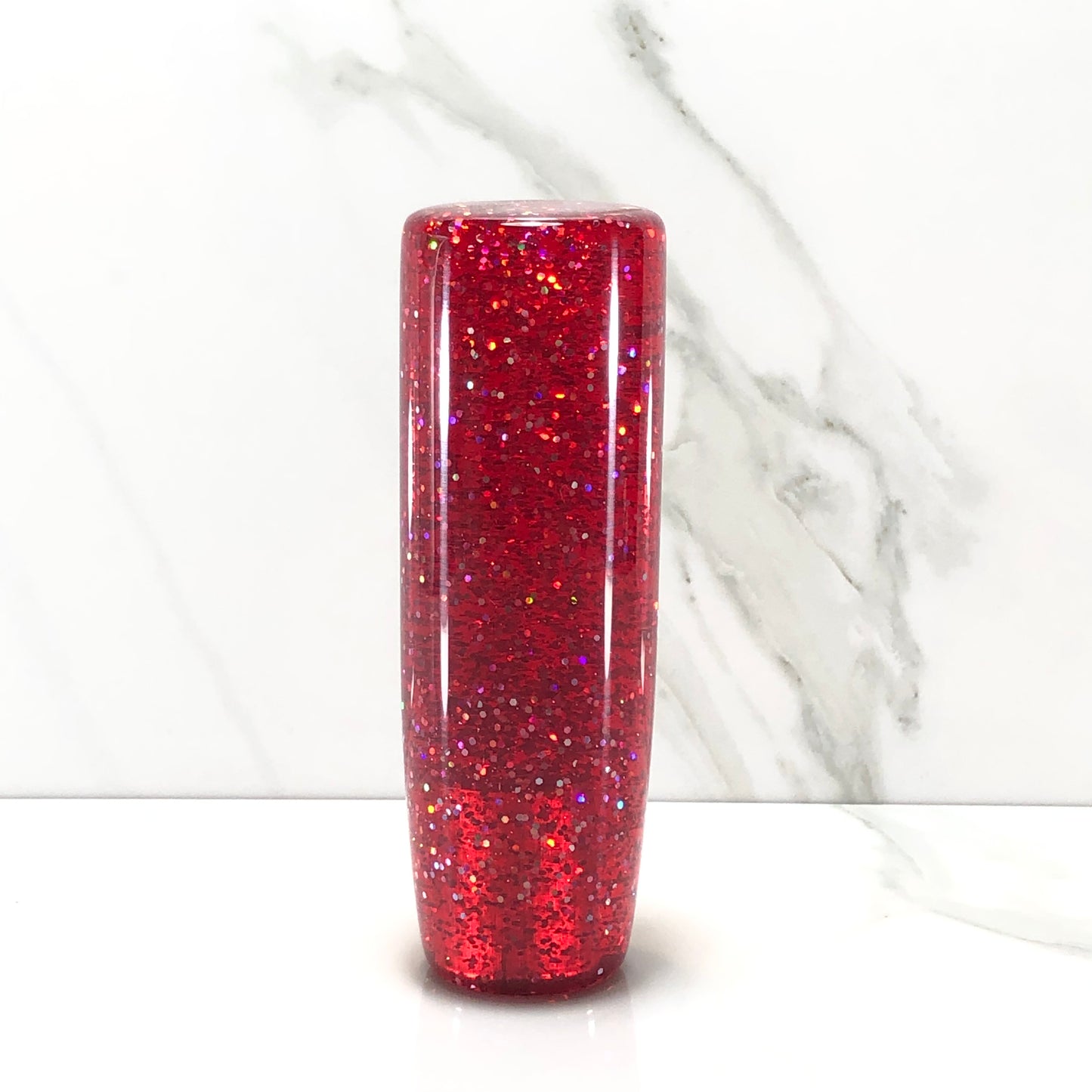 Mr__Grip 4 1/2 Inch Resin Custom Shift Knob Red Tint Silver Holographic Flakes JDM joystick style