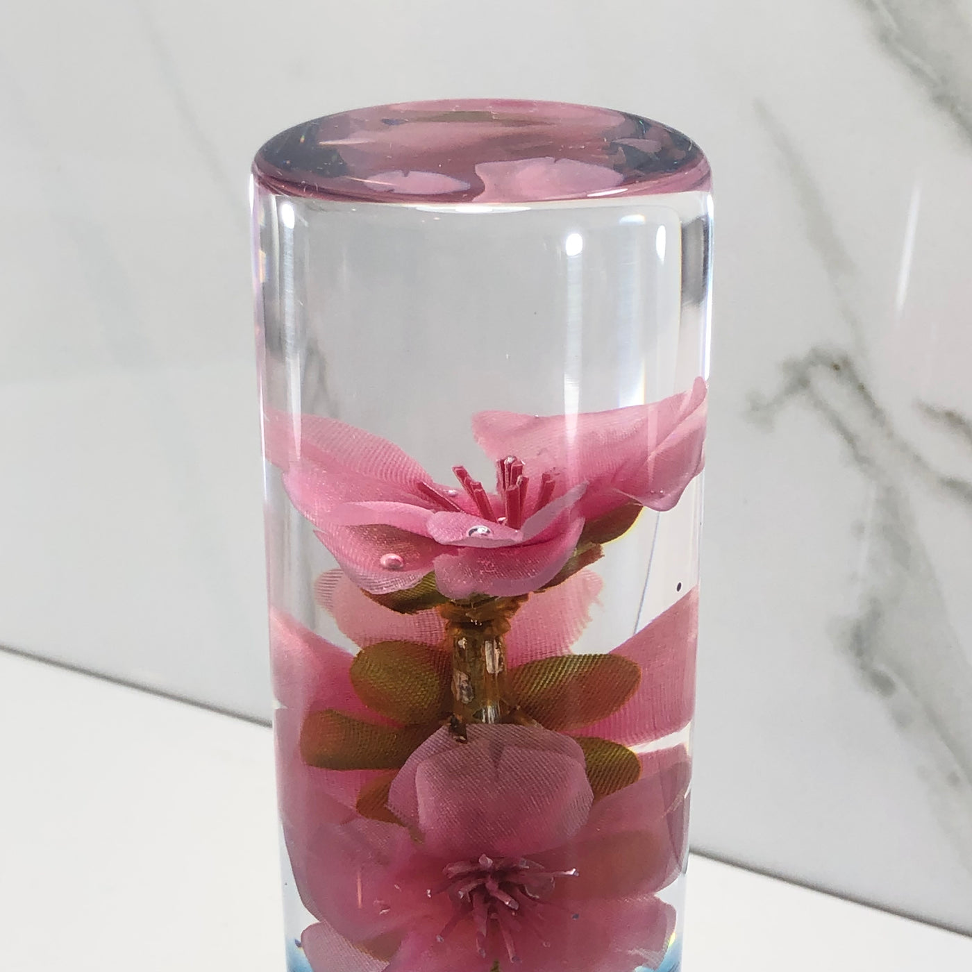 115mm Pink Blossom Resin Shift Knob — 4.5 in, 12mm x 1.25