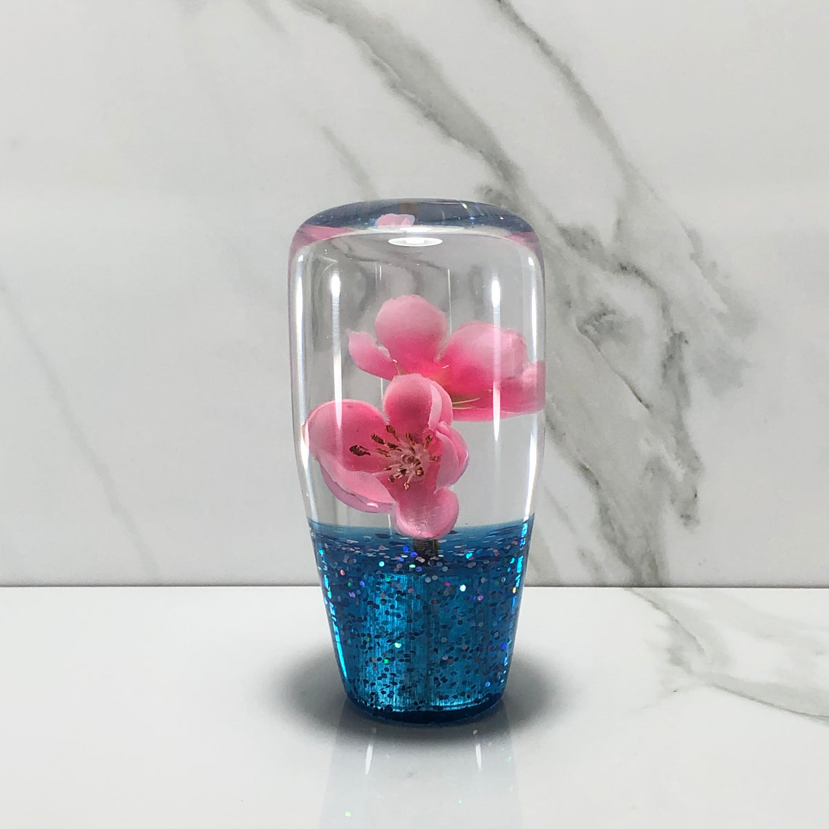 95mm Pink Blossom Resin Shift Knob — 3.5 in, 12mm x 1.25