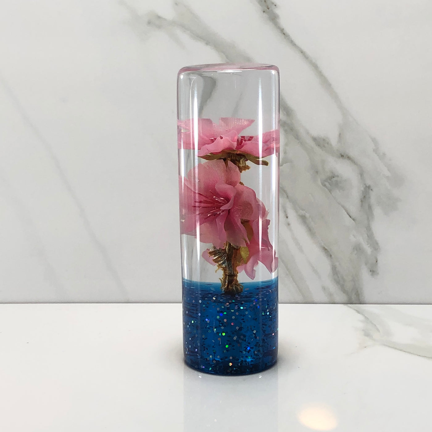 115mm Pink Blossom Resin Shift Knob — 4.5 in, 12mm x 1.25