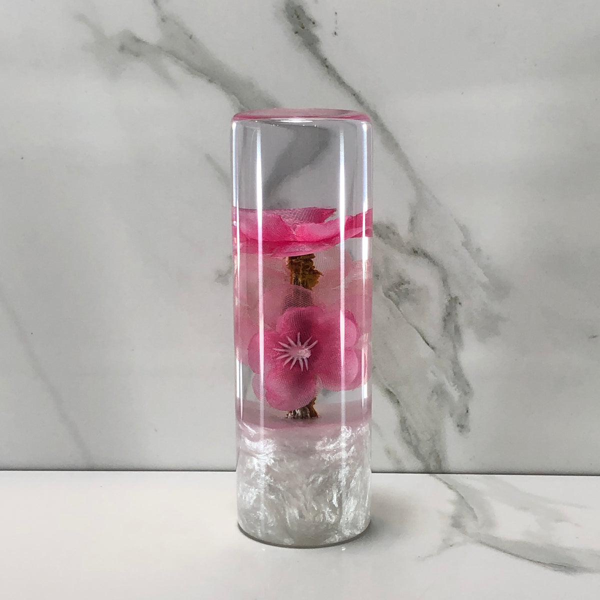 115mm Pink Blossom Resin Shift Knob — 4.5 in, 12mm x 1.25