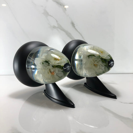Mr__Grip Rear View Mirror Resin Custom white flower  JDM