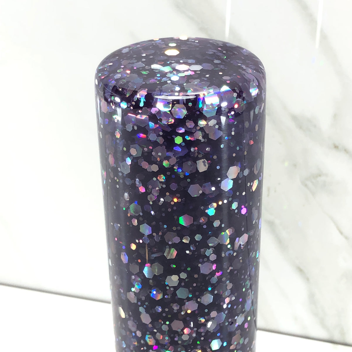115mm Purple Silver Holographic Resin Shift Knob — 4.5 in, 12mm x 1.25