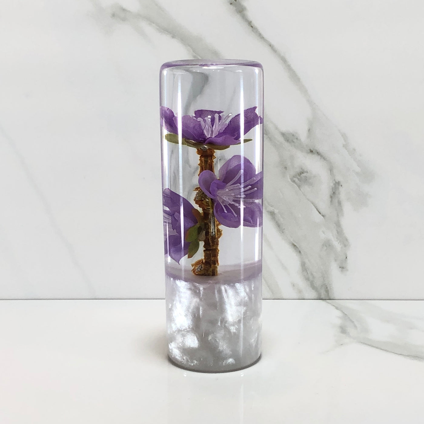 115mm Purple Blossom Resin Shift Knob — 4.5 in, 12mm x 1.25