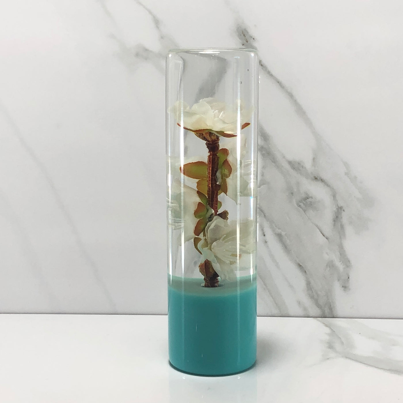140mm White Blossom Resin Shift Knob — 5.5 in, 12mm x 1.25