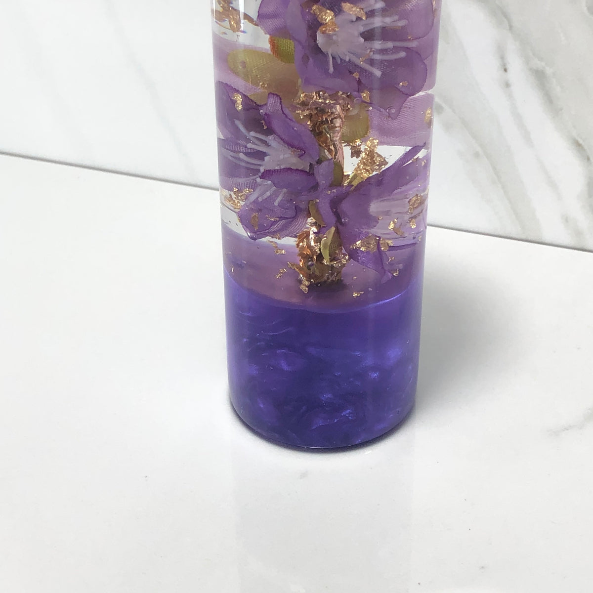 140mm Purple Blossom Resin Shift Knob — 5.5 in, 12mm x 1.25