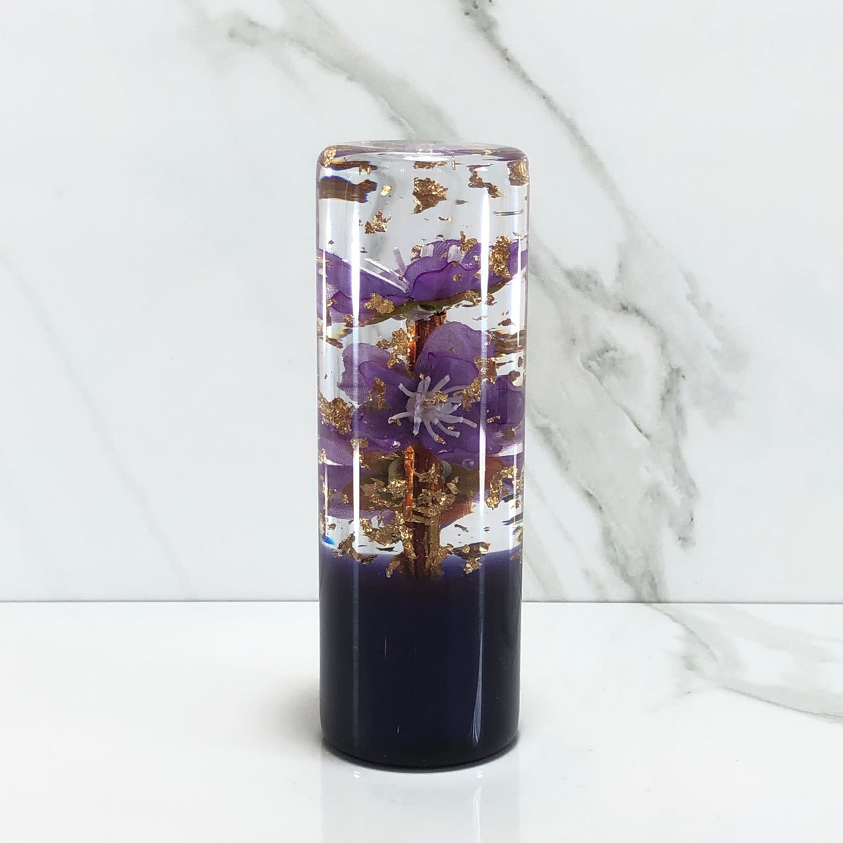 115mm Purple Blossom Resin Shift Knob — 4.5 in, 12mm x 1.25
