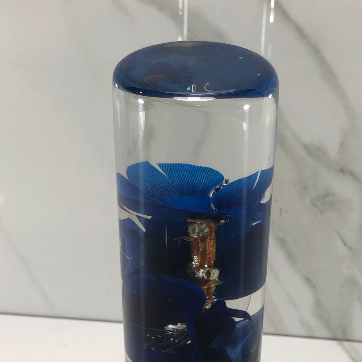 140mm Blue Blossom Resin Shift Knob — 5.5 in, 12mm x 1.25