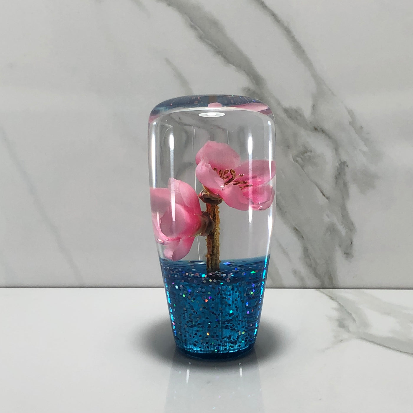 95mm Pink Blossom Resin Shift Knob — 3.5 in, 12mm x 1.25