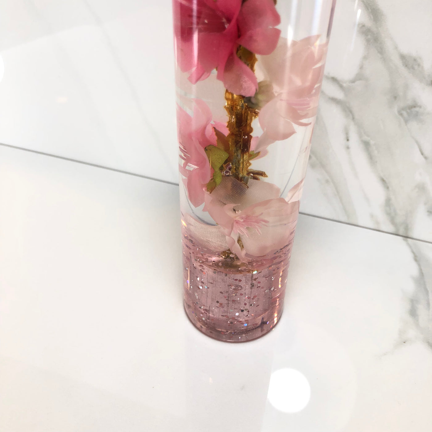 254mm Pink Blossom Resin Shift Knob — 10 in, 12mm x 1.25
