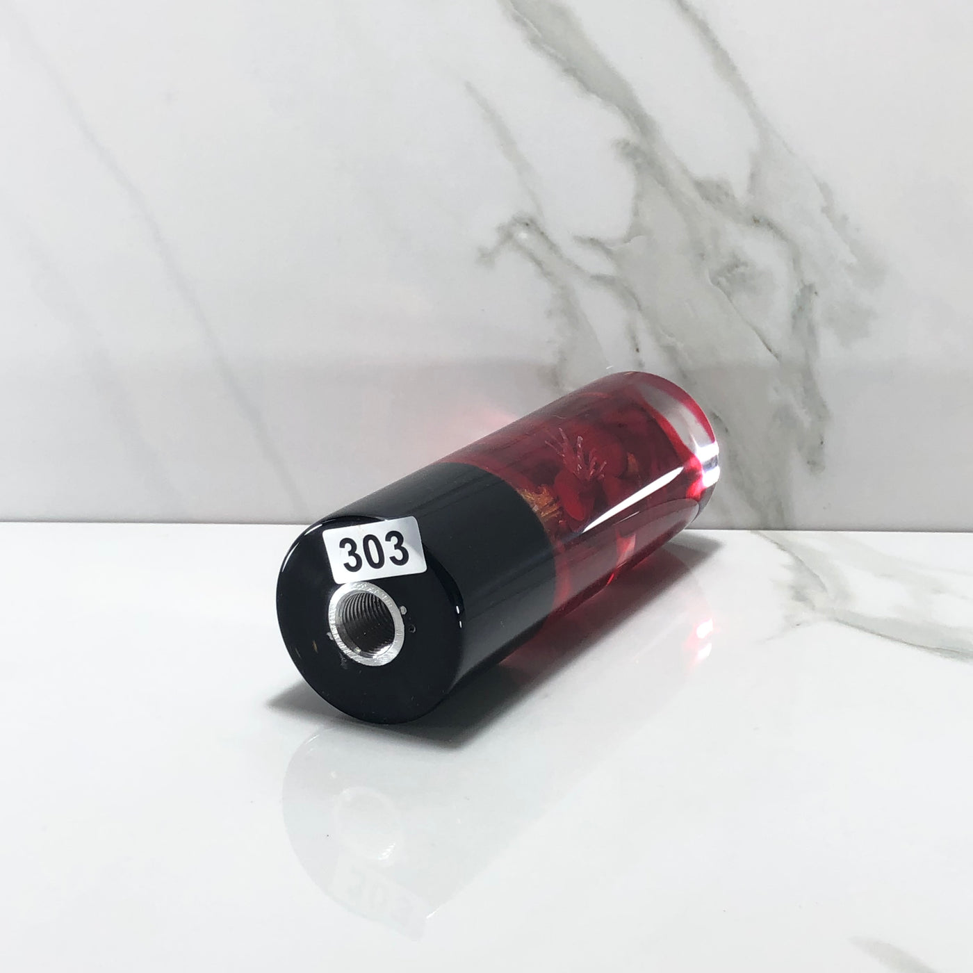115mm Red Blossom Resin Shift Knob — 4.5 in, 12mm x 1.25