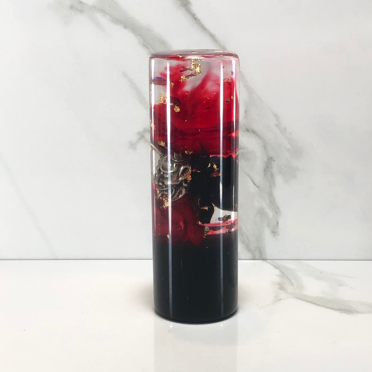 115mm Gold Gold Leaf Blossom Oni Resin Shift Knob — 4.5 in, 12mm x 1.25