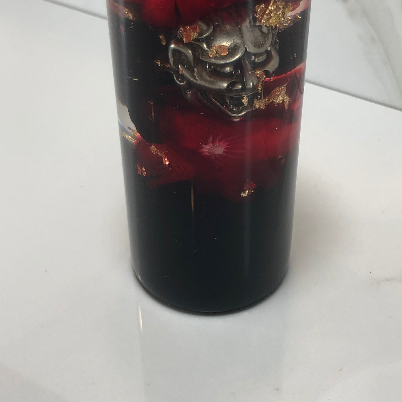 115mm Gold Gold Leaf Blossom Oni Resin Shift Knob — 4.5 in, 12mm x 1.25