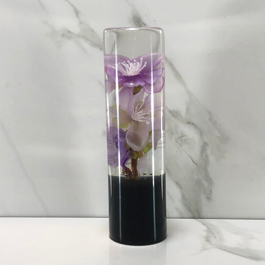 MR__Grip Resin Shift Knob 140MM Cylinder Purple Cherry Blossom Flower 12MMx1.25