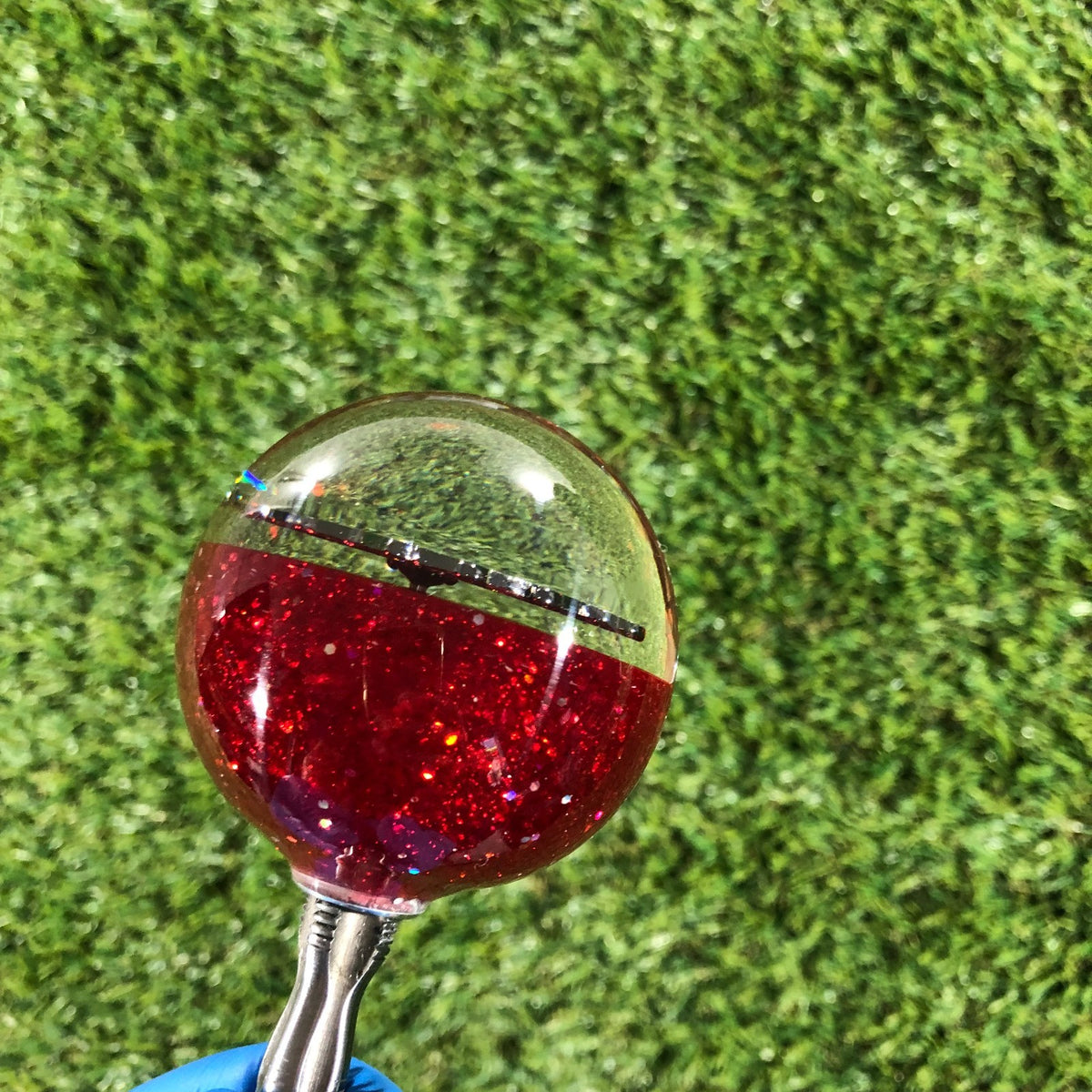 60mm Holographic Cue Ball Hotrod Resin Shift Knob — 2.4 in, 12mm x 1.25