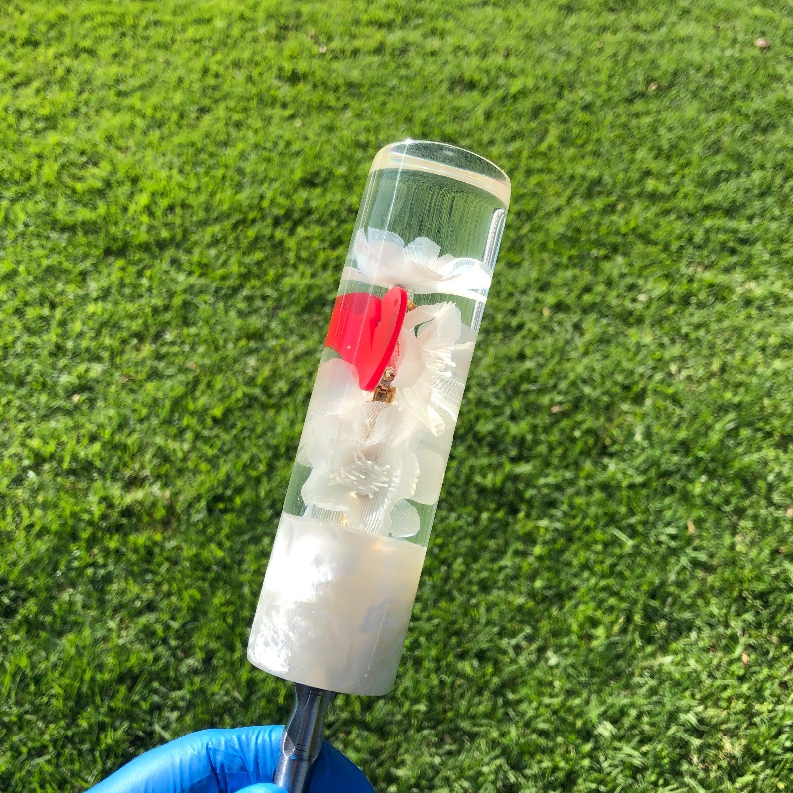 140mm White Red Heart