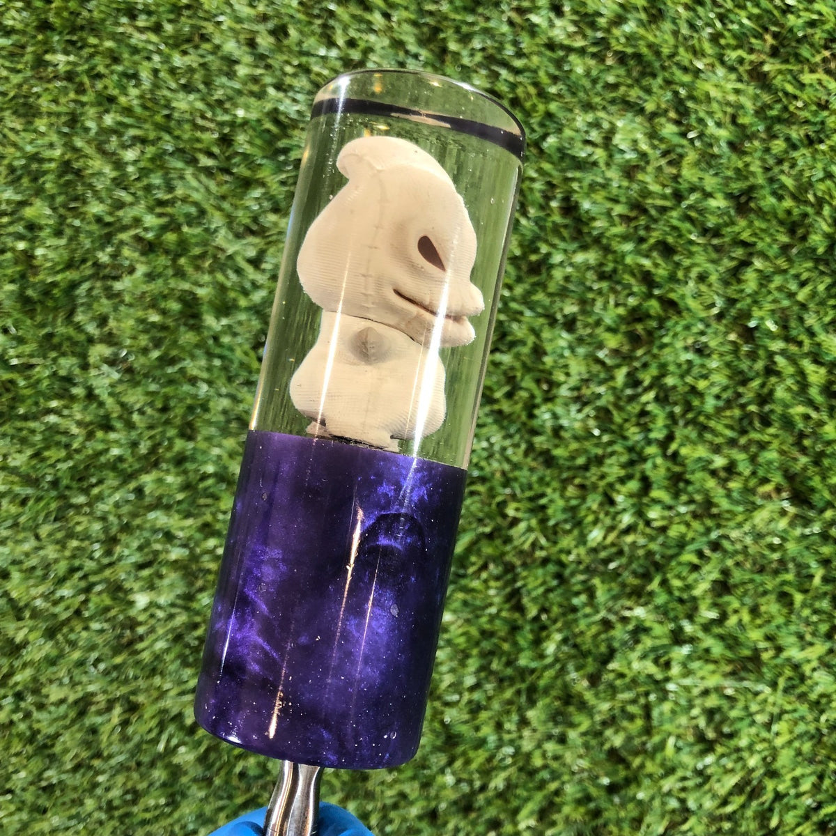 115mm Purple Pearl Halloween Charm Resin Shift Knob — 4.5 in, 12mm x 1.25