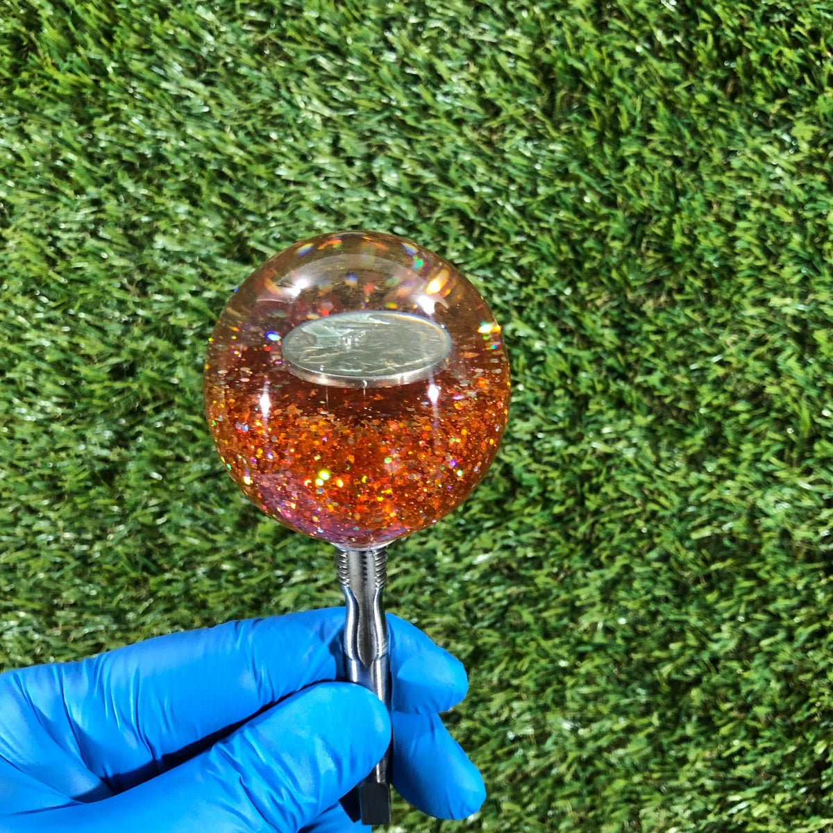 60mm Holographic Buffalo Nickel Hotrod Resin Shift Knob — 2.4 in, 12mm x 1.25