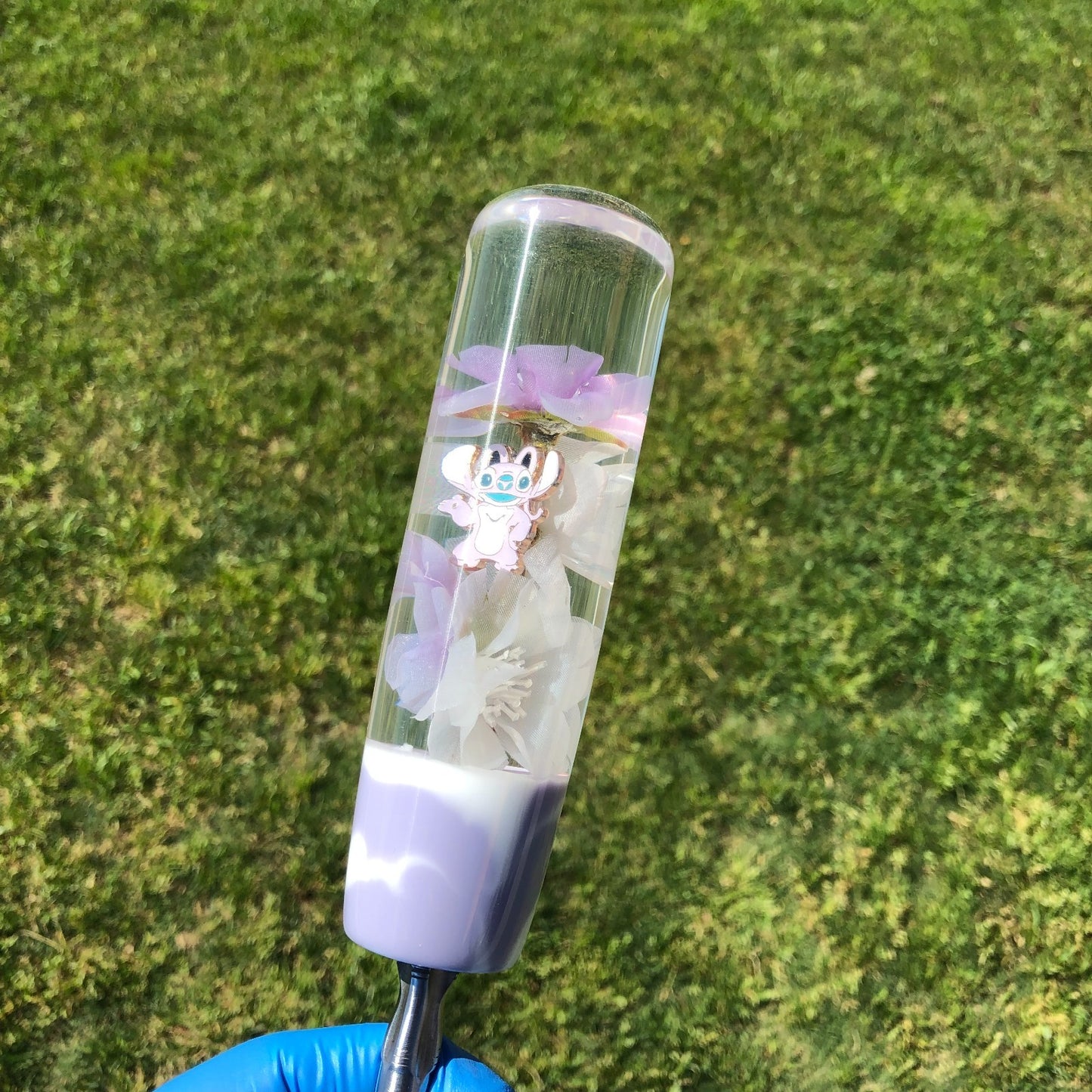 140mm Purple White Flower