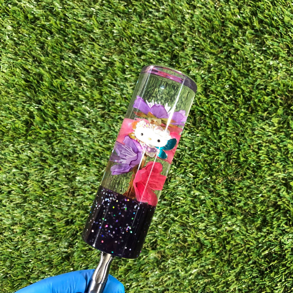 115mm Pink Purple Kawaii Resin Shift Knob — 4.5 in, 12mm x 1.25