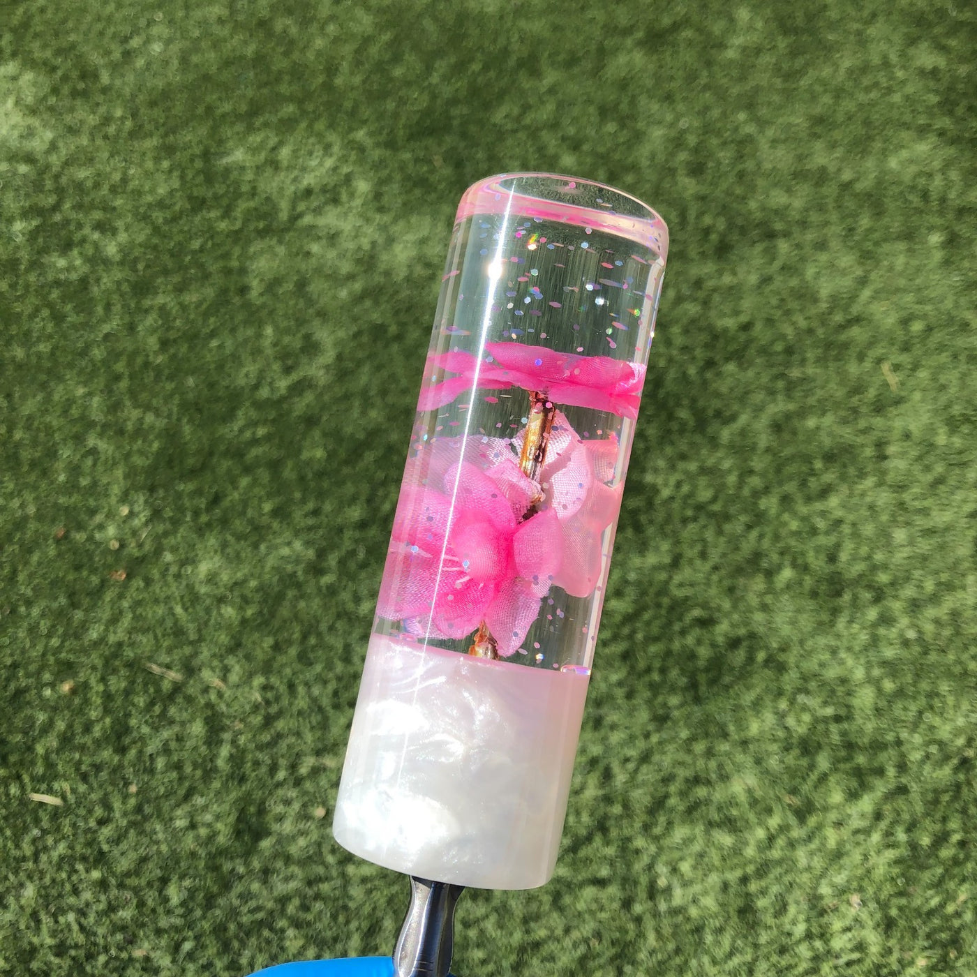 115mm Pink Silver Glitter Glitter