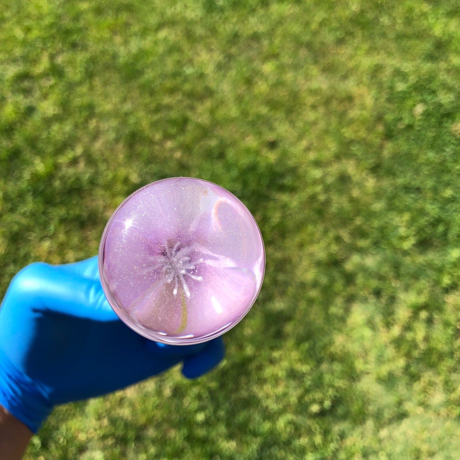 140mm Purple White Flower