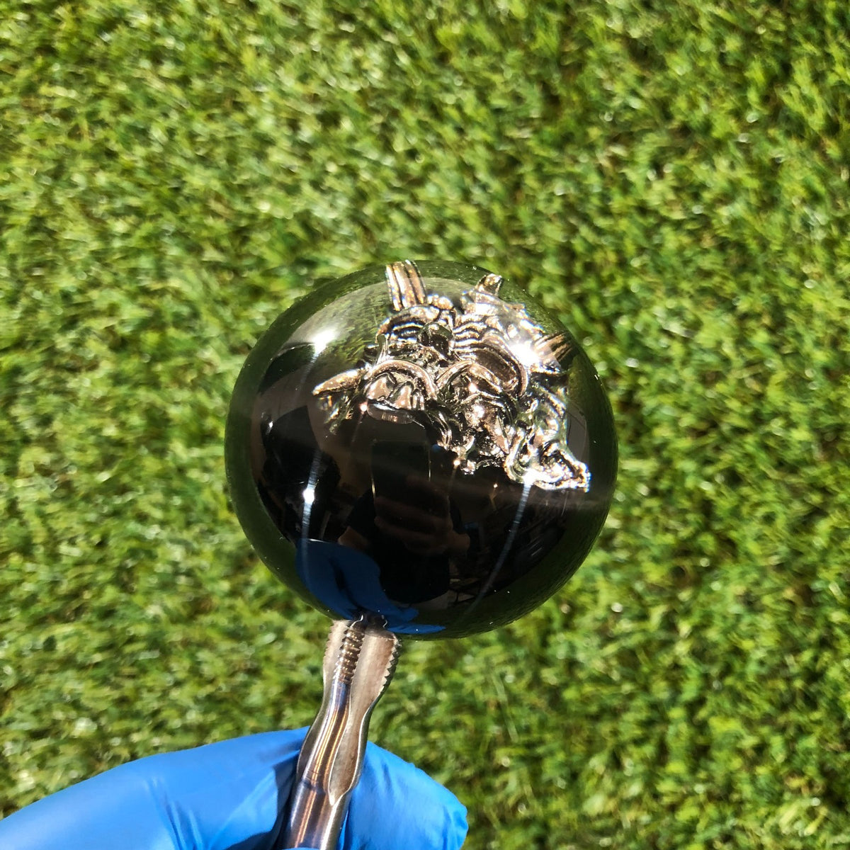 60mm Black Oni Mask Resin Shift Knob — 2.4 in, 12mm x 1.25