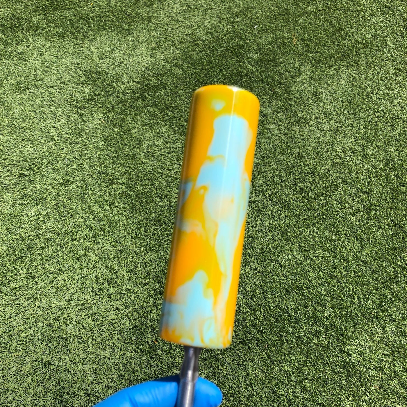 140mm Yellow Teal Swirl Swirl