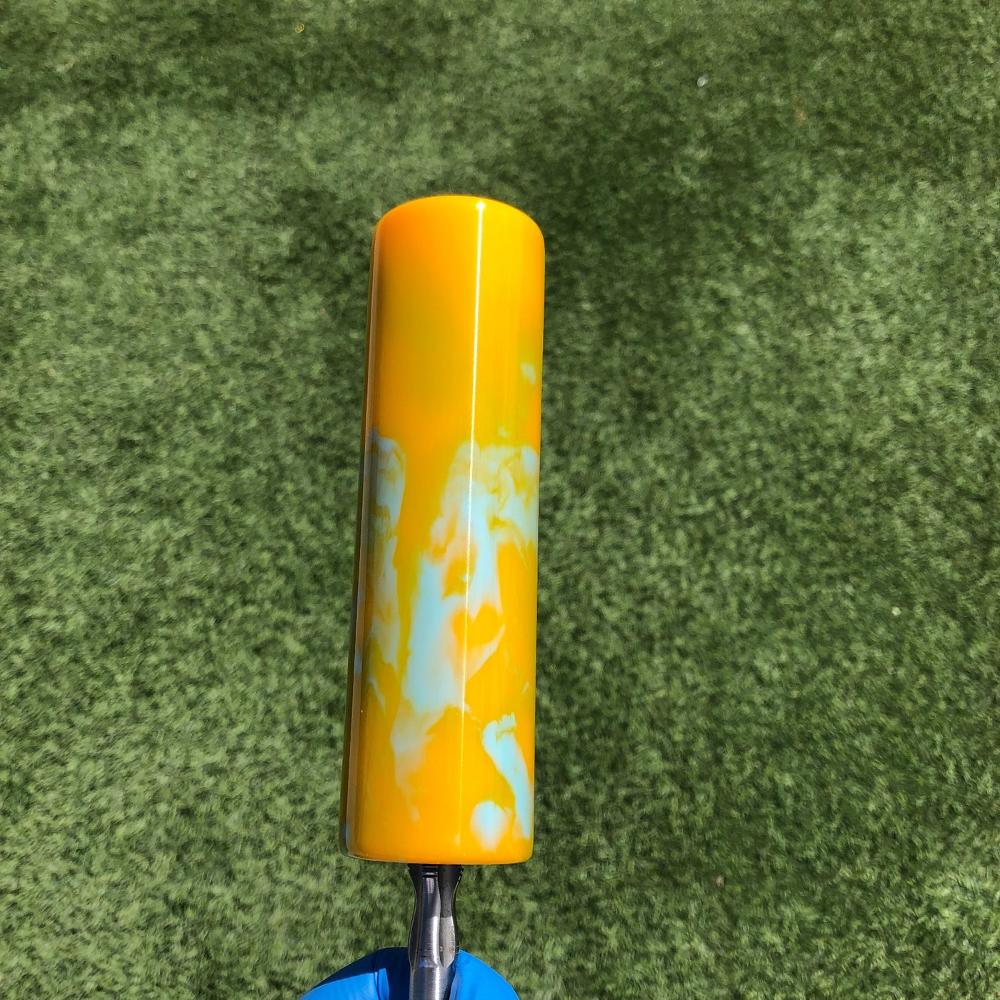 140mm Yellow Teal Swirl Swirl