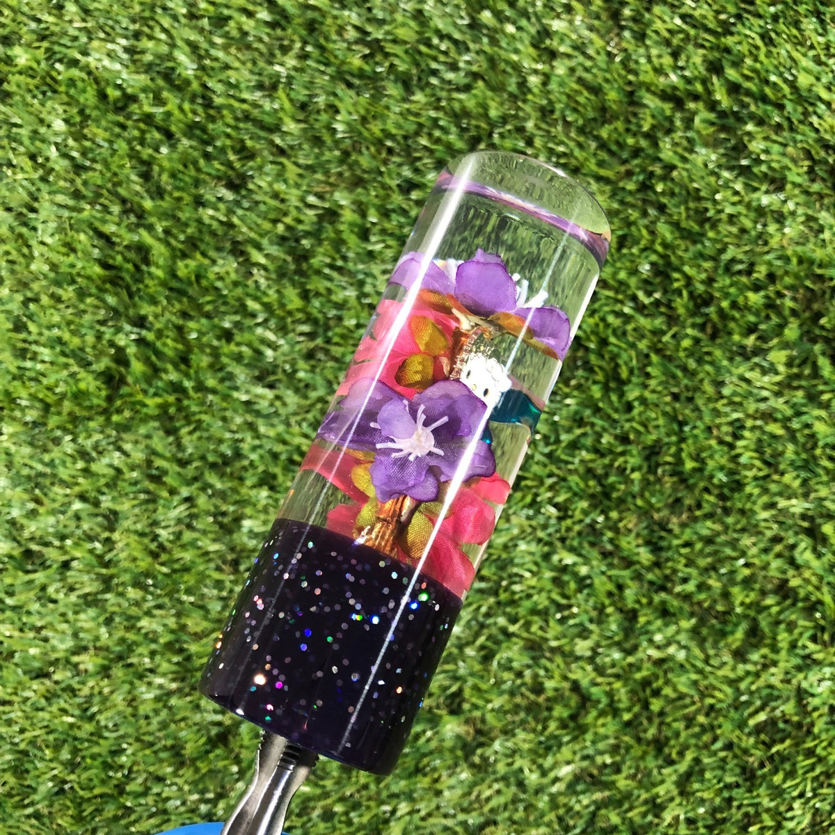 115mm Pink Purple Kawaii Resin Shift Knob — 4.5 in, 12mm x 1.25