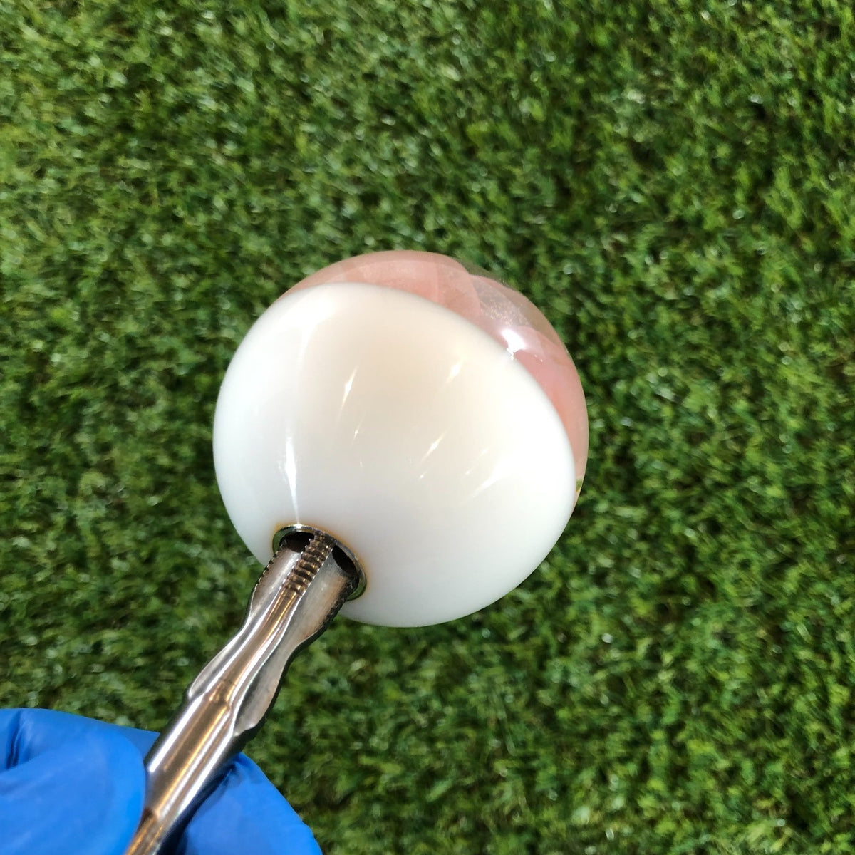 60mm Ivory Pink Rose Resin Shift Knob — 2.4 in, 12mm x 1.25