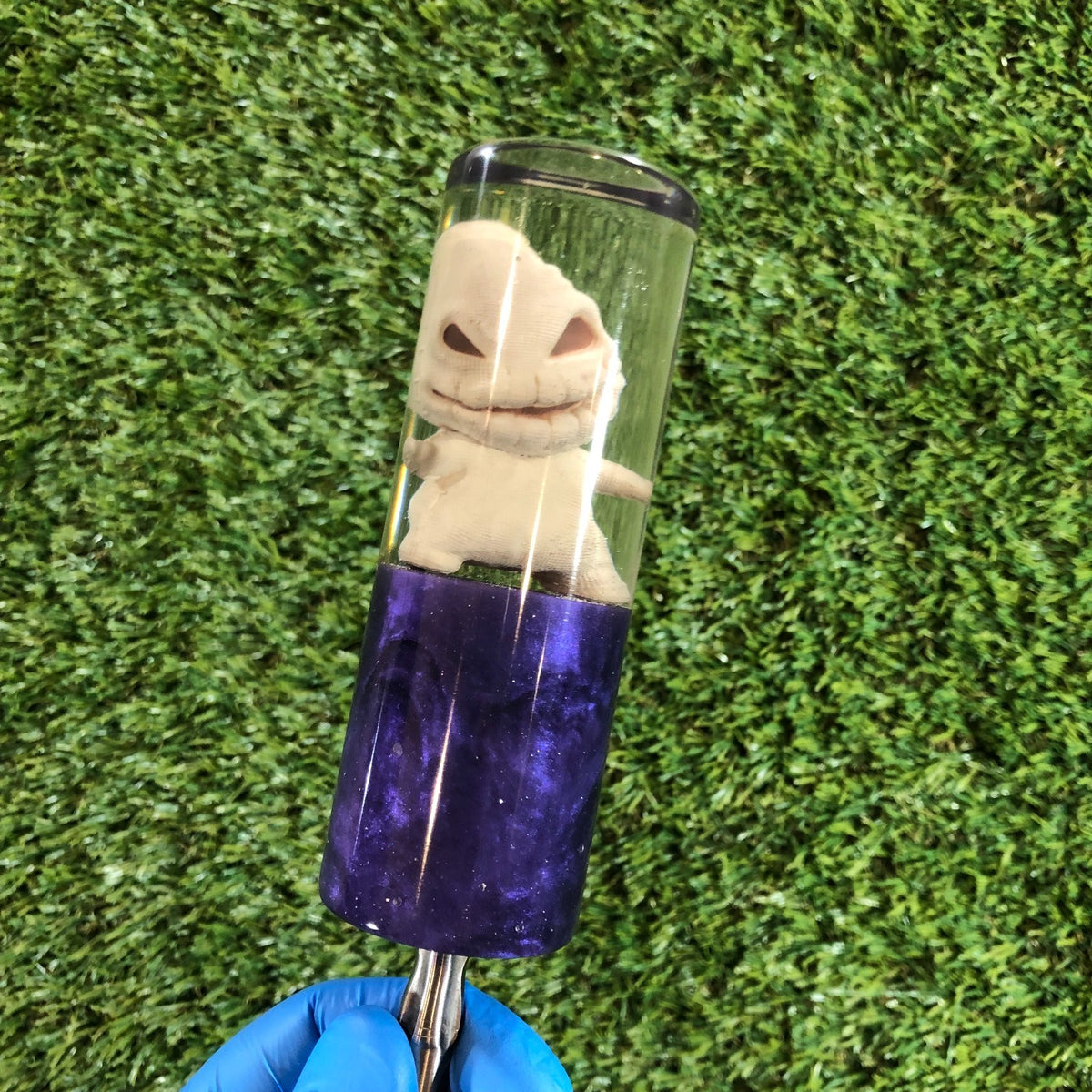 115mm Purple Pearl Halloween Charm Resin Shift Knob — 4.5 in, 12mm x 1.25