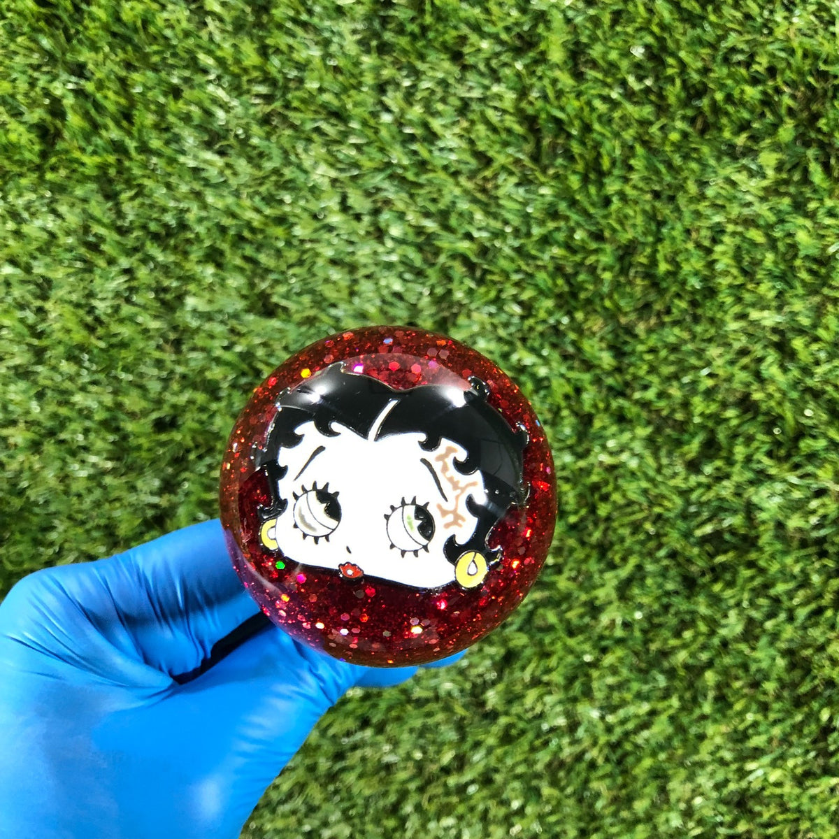 60mm Holographic Cue Ball Hotrod Resin Shift Knob — 2.4 in, 12mm x 1.25