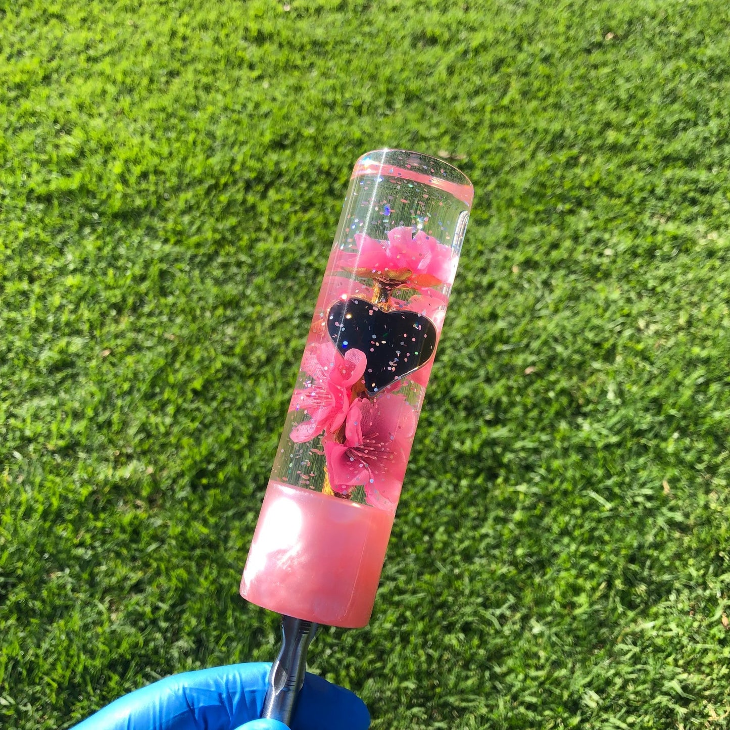 140mm Pink Glitter Charm