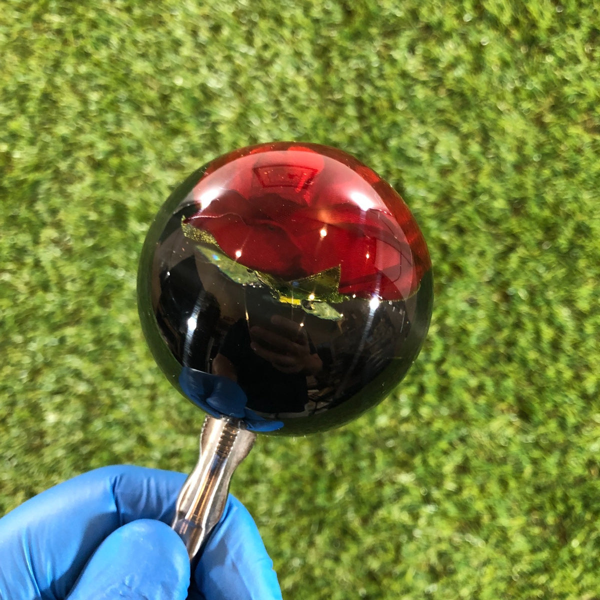 60mm Burgundy Rose Resin Shift Knob — 2.4 in, 12mm x 1.25