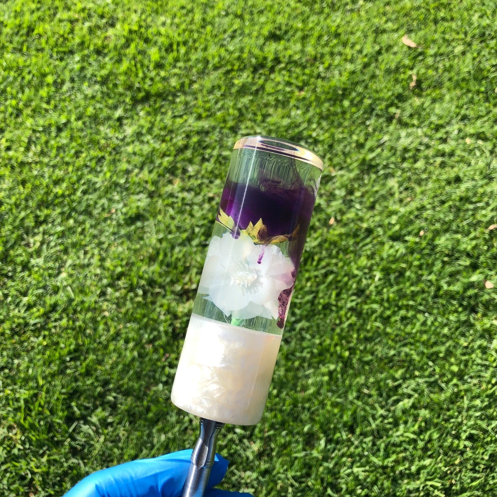 115mm Purple White Flower