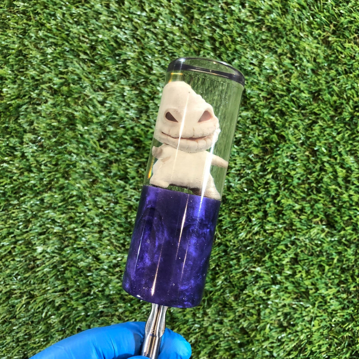 115mm Purple Pearl Halloween Charm Resin Shift Knob — 4.5 in, 12mm x 1.25
