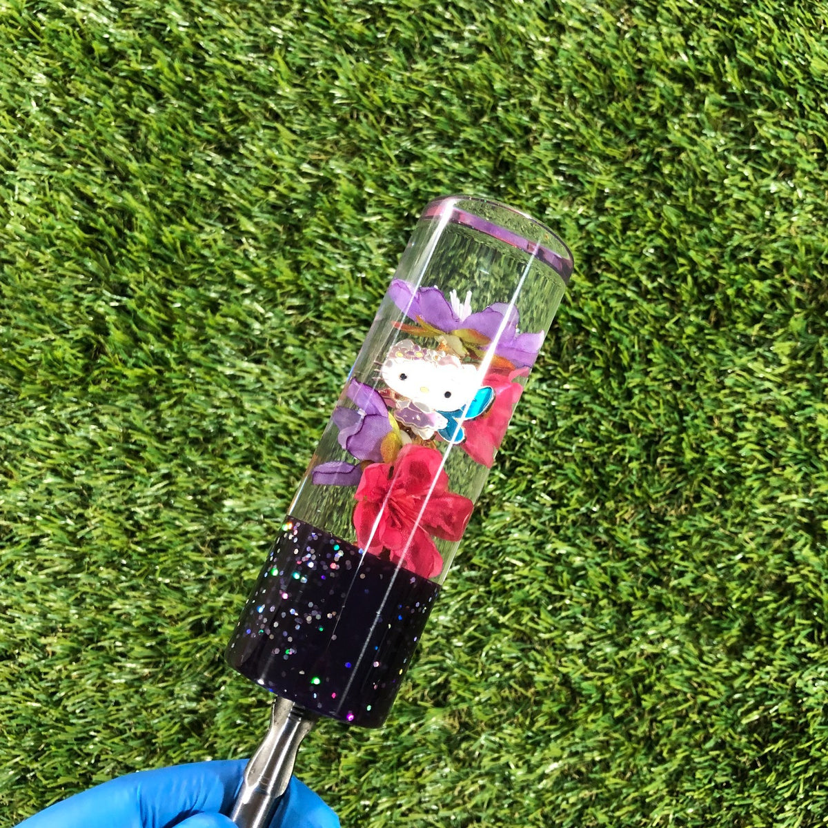 115mm Pink Purple Kawaii Resin Shift Knob — 4.5 in, 12mm x 1.25