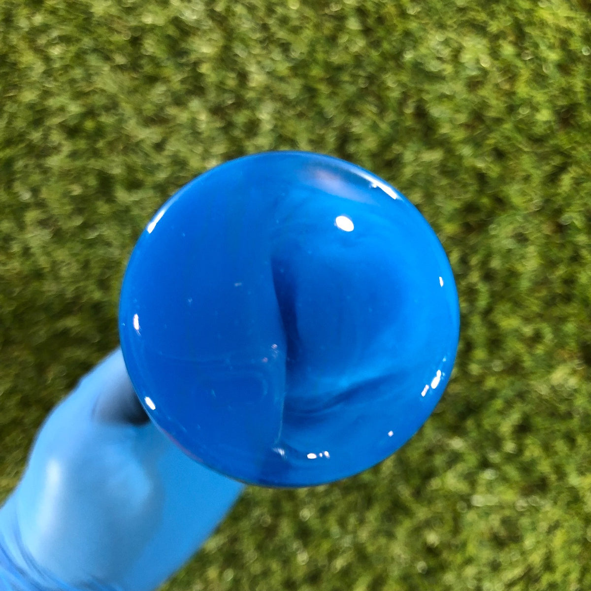 140mm Blue Silver Swirl Flames Resin Shift Knob — 5.5 in, 12mm x 1.25