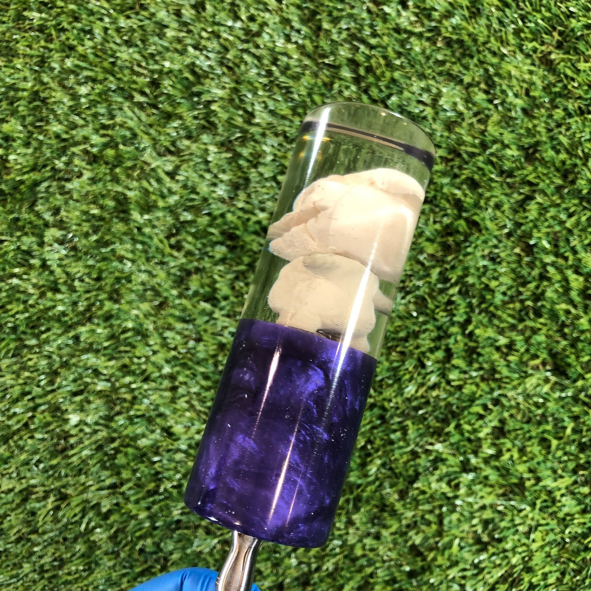 115mm Purple Pearl Halloween Charm Resin Shift Knob — 4.5 in, 12mm x 1.25