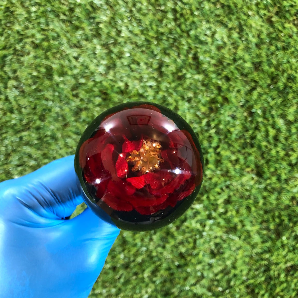 60mm Burgundy Rose Resin Shift Knob — 2.4 in, 12mm x 1.25