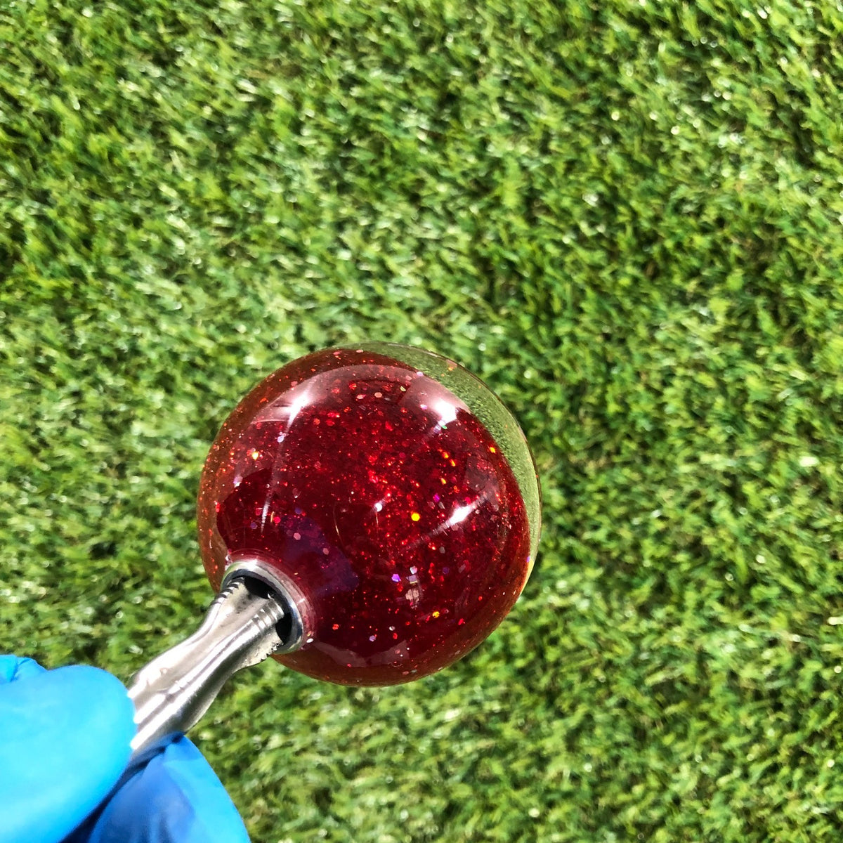 60mm Holographic Cue Ball Hotrod Resin Shift Knob — 2.4 in, 12mm x 1.25