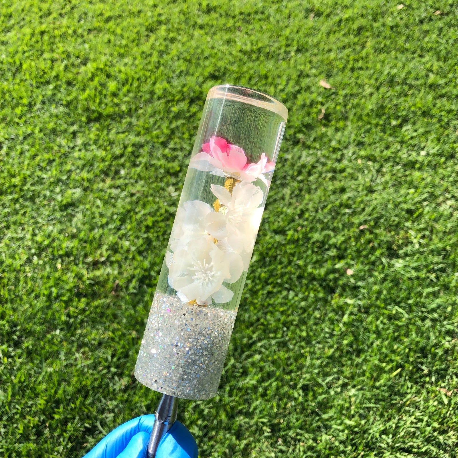 140mm White Red Flower
