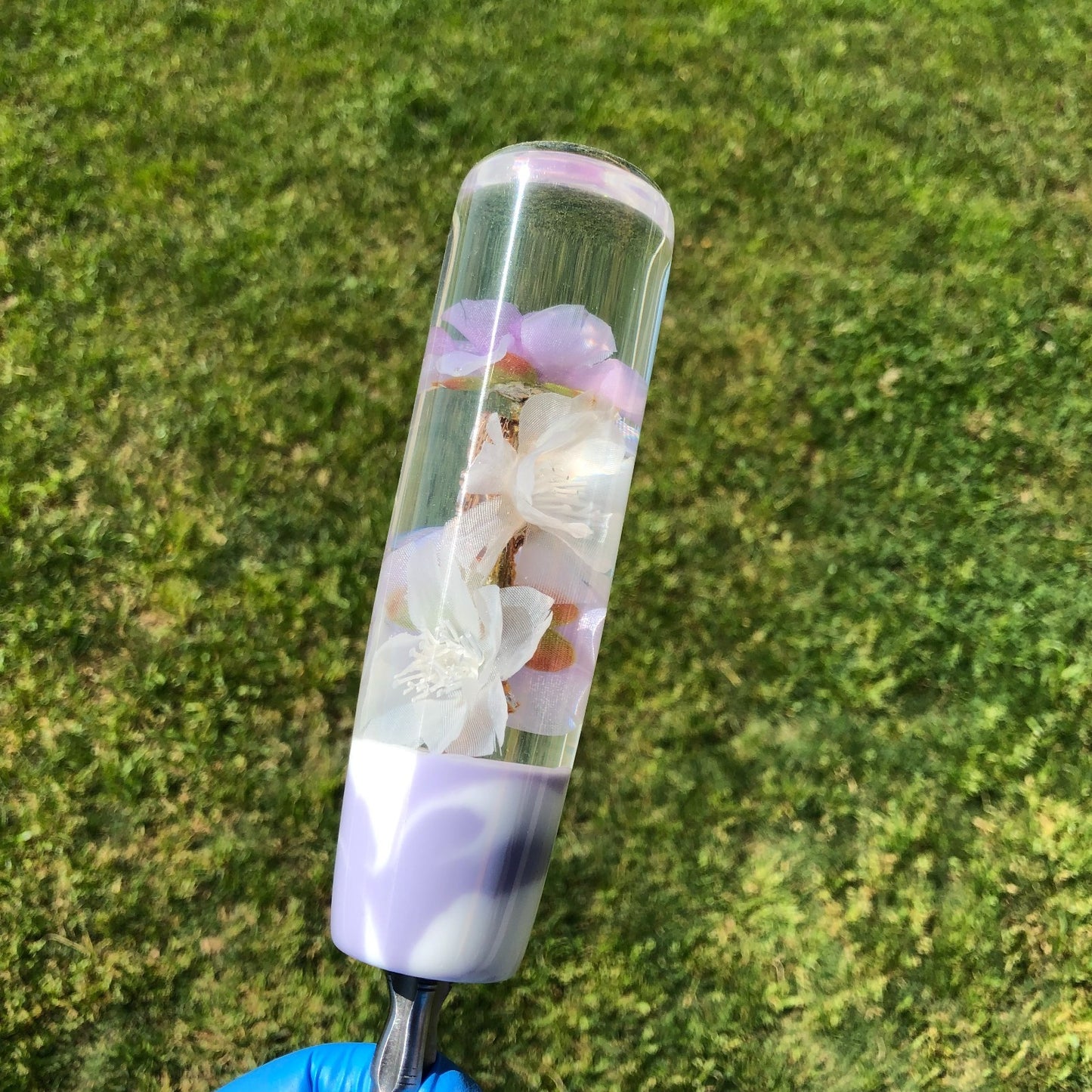140mm Purple White Flower