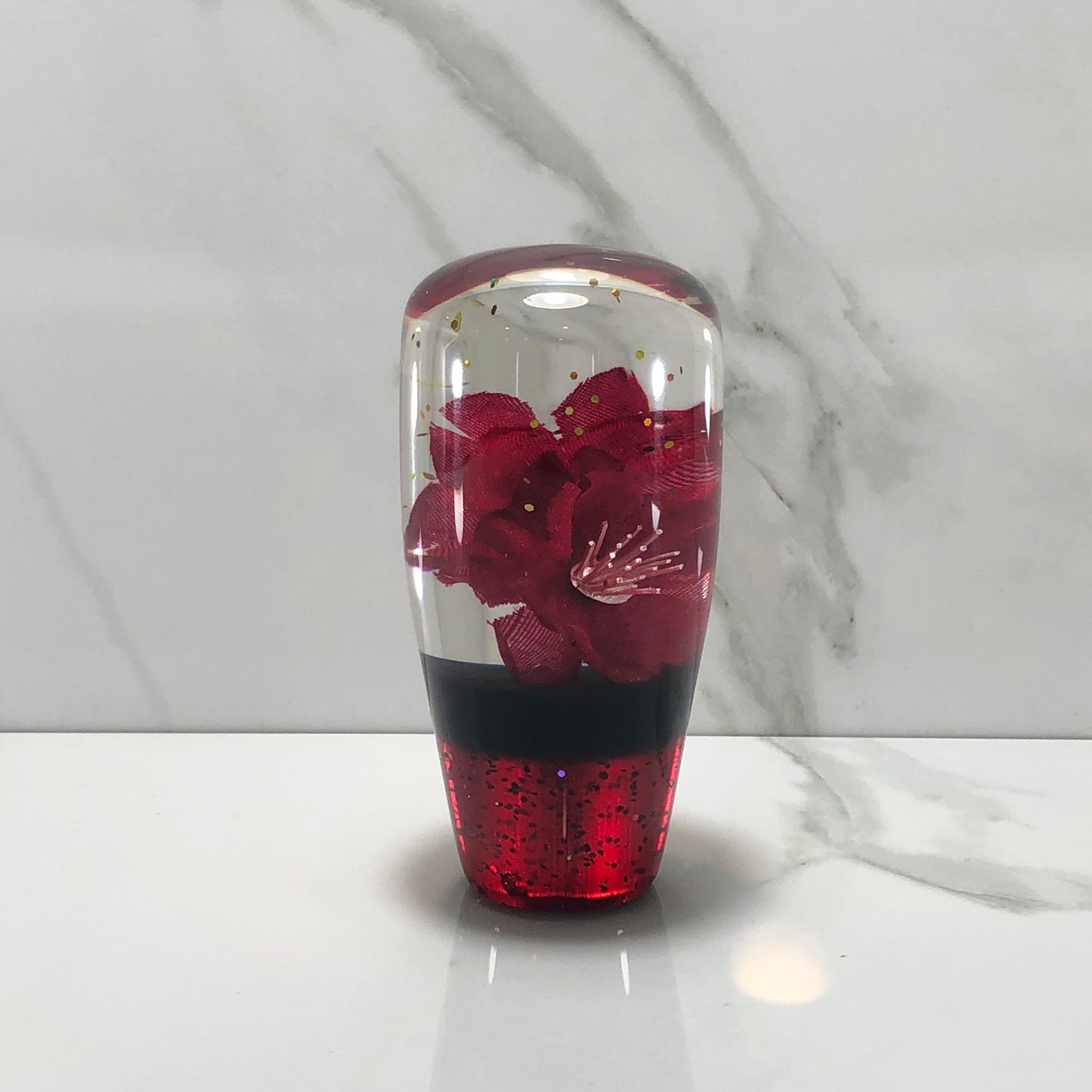 Mr__Grip 3 1/2 Inch Resin Custom Shift Knob Red Cherry Blossom JDM