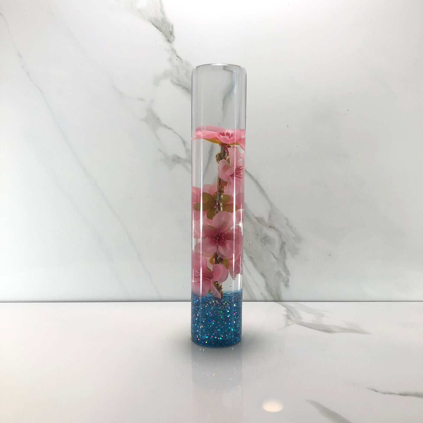 190mm Pink Cherry Blossom Resin Shift Knob — 7.5 in, 12mm x 1.25