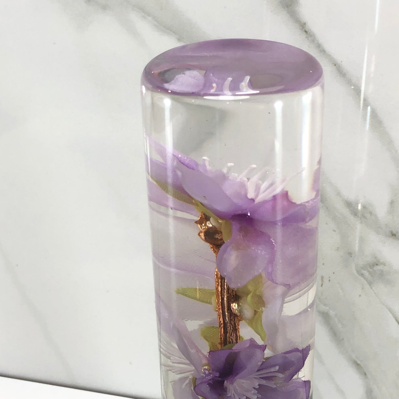 140mm Purple Cherry Blossom Resin Shift Knob — 5.5 in, 12mm x 1.25