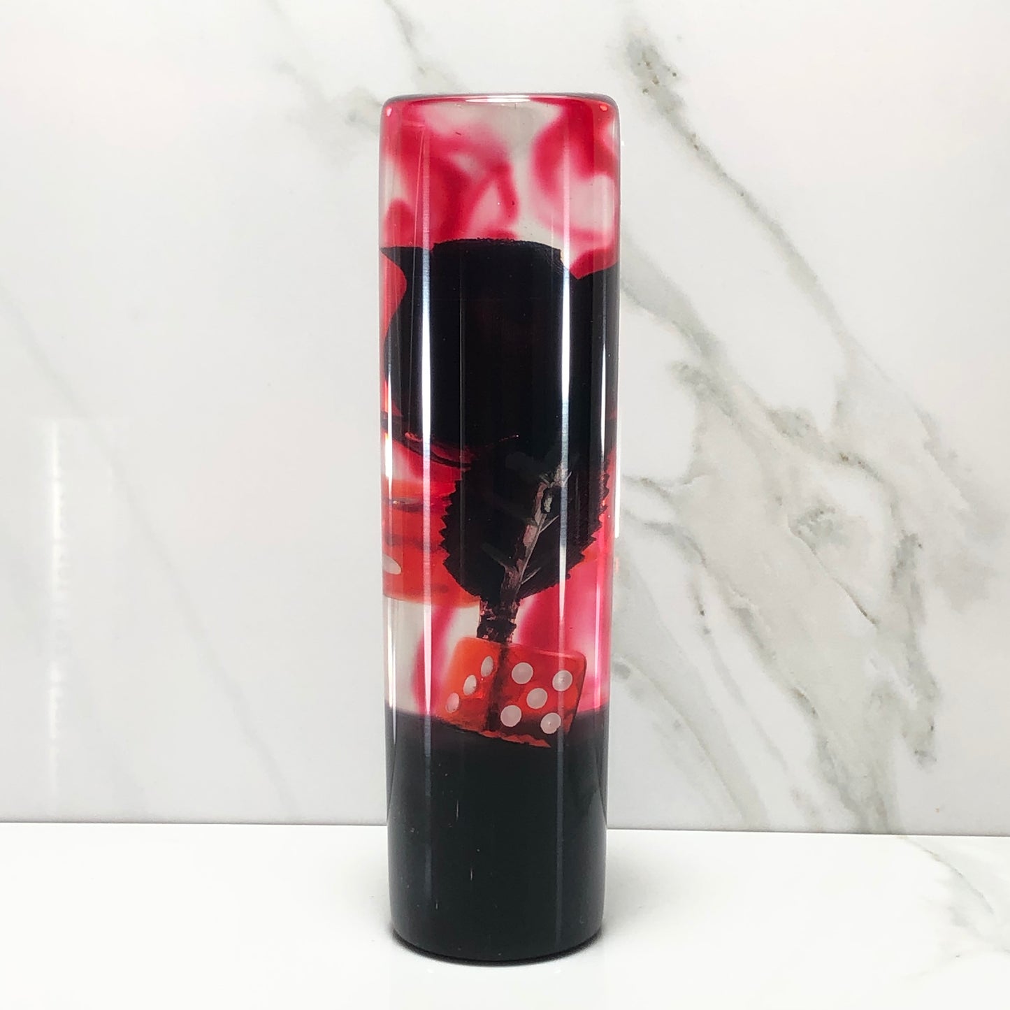 Mr__Grip 5 1/2 Inch Resin Custom Shift Knob Black Rose Black Cherry Blossom  JDM